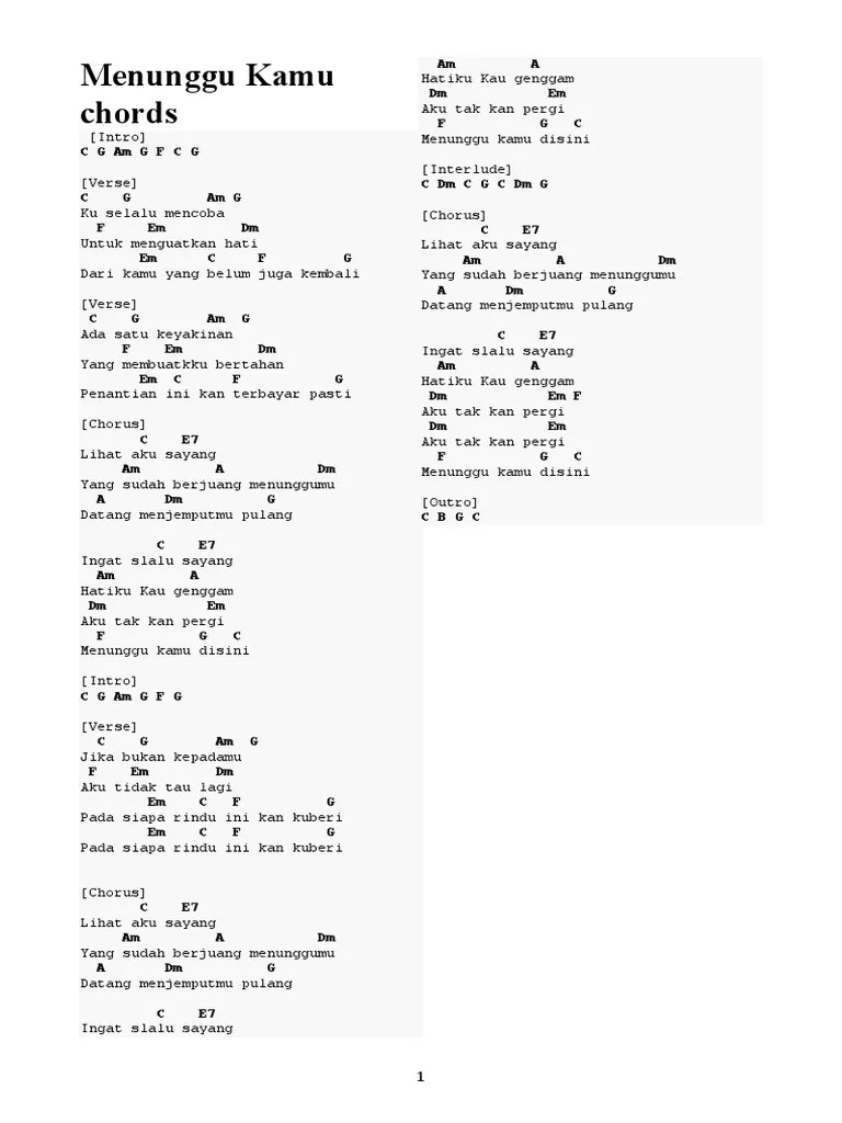 Chord Lihat Aku Sayang Yang Sedang Berjuang Menunggumu