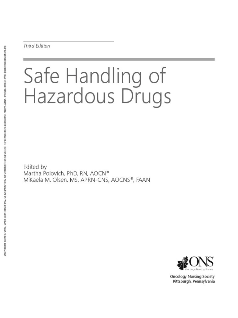 Safe Handling of Hazardous Drugs PDF PDF Health Professional Personal Protective Equipment