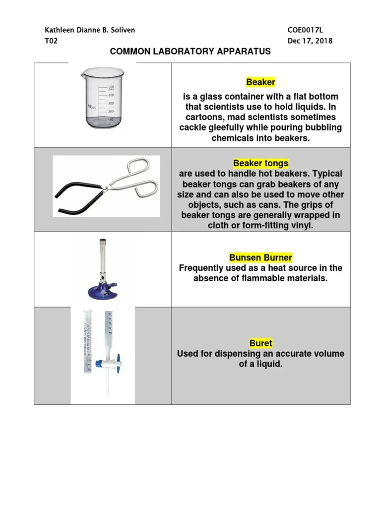 Common Laboratory Apparatus Laboratories Laboratory Equipment