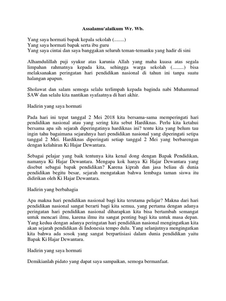 Contoh Pidato Hardiknas Untuk Anak Sd // Kumpulan Contoh Terbaru