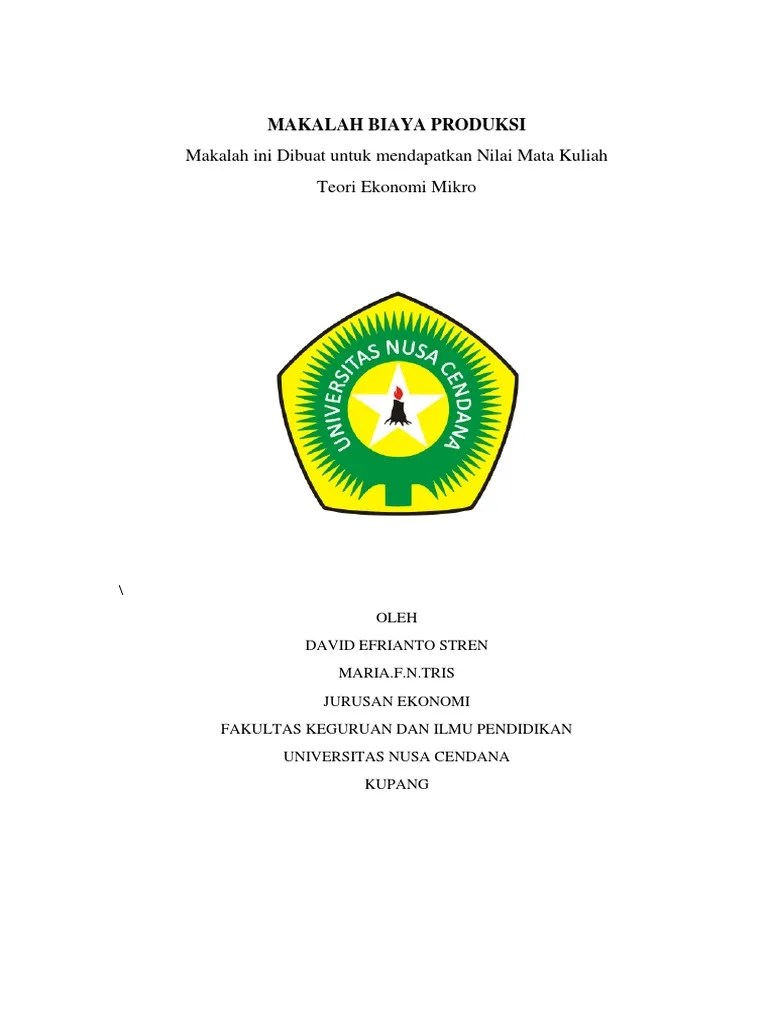 Makalah Biaya Produksi | PDF