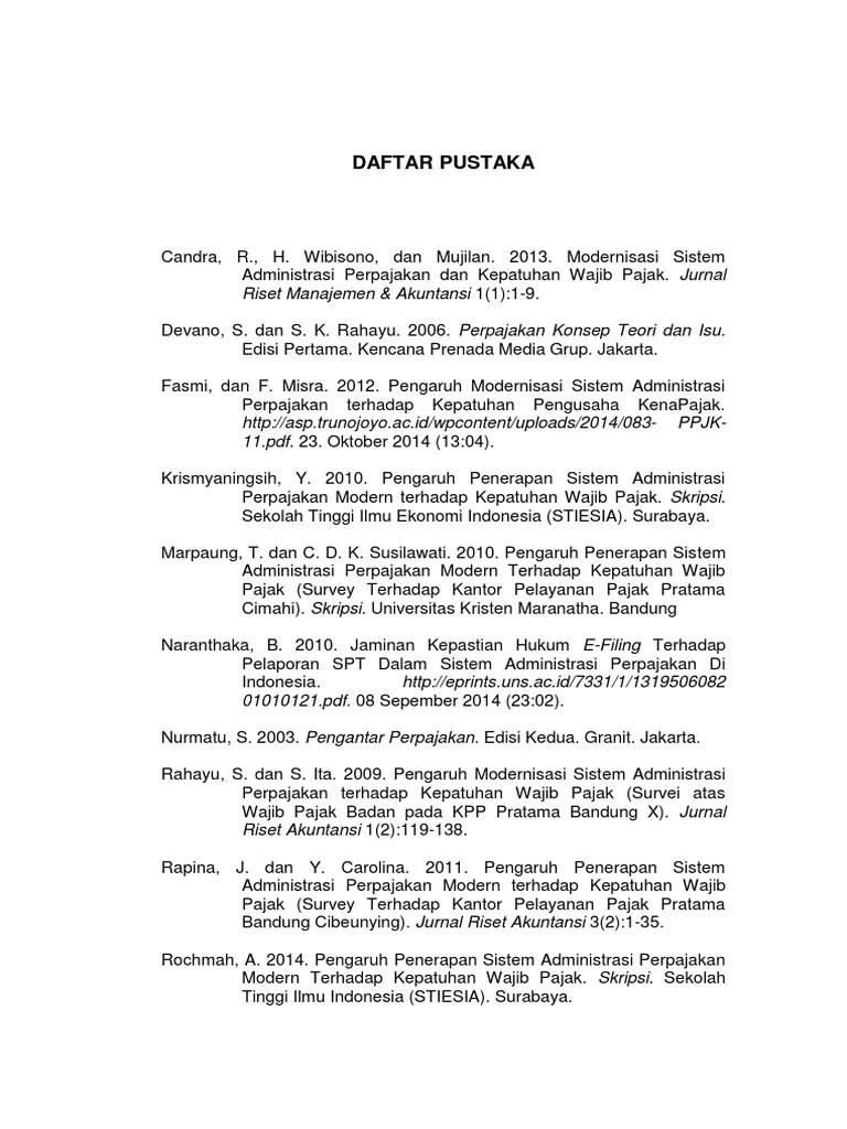 Daftar Pustaka Dari Skripsi Pdf Pejuang Skripsi