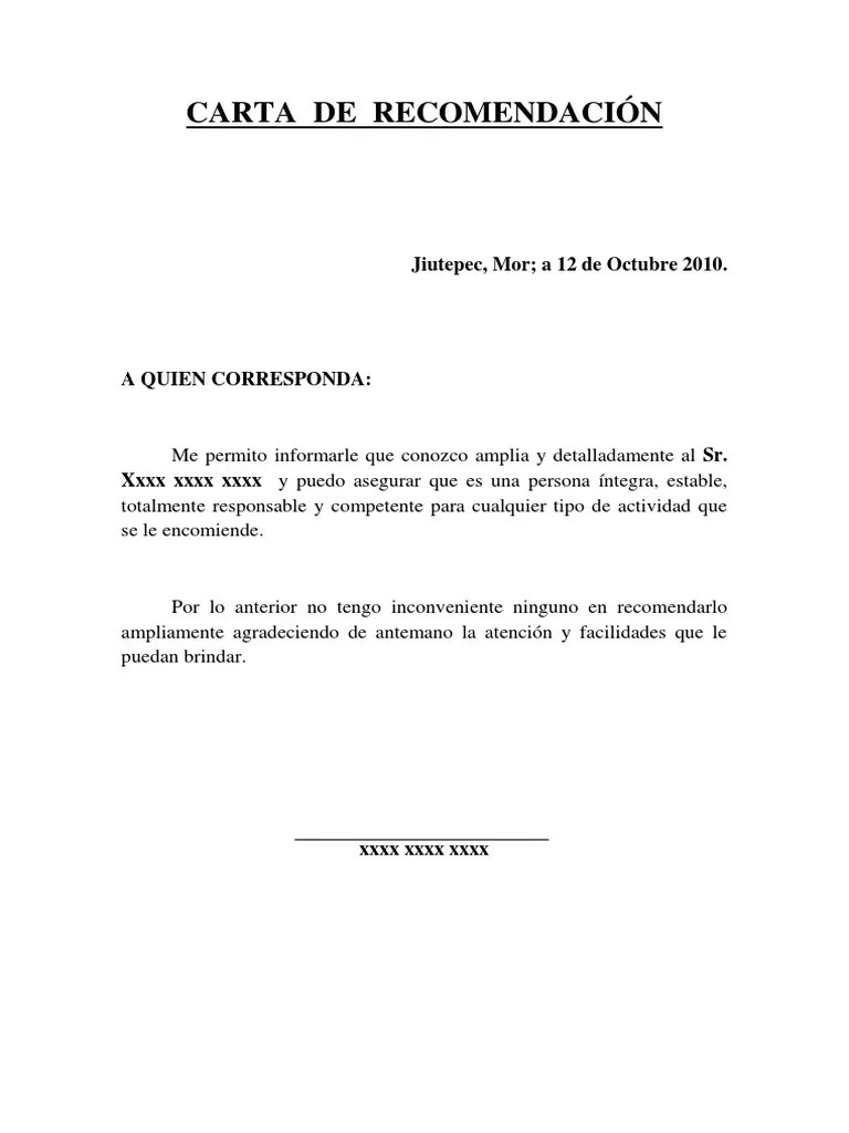 Carta de (Personal)