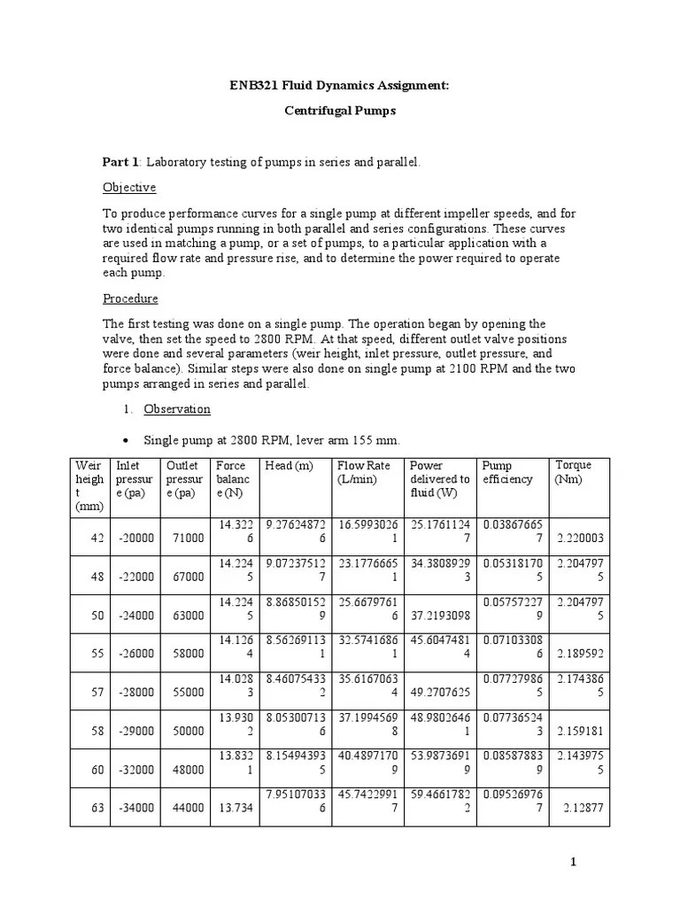 Pumps in Series and Parallel PDF Pump Gas Technologies