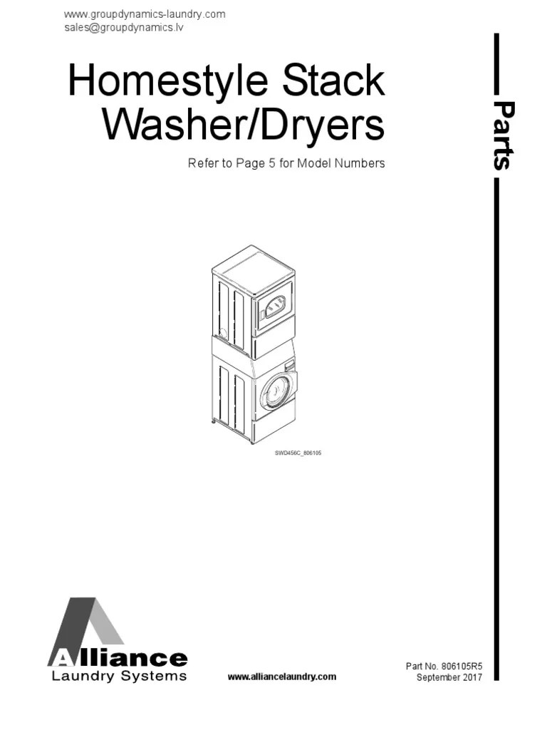 Ipso Alliance Laundry System Btee6asp283cw01 Parts Manual Washing