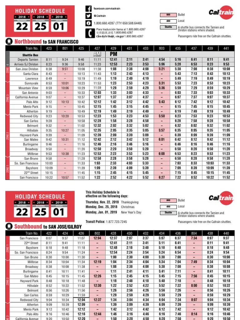 Weekday Northbound PrinterFriendly Schedule Effective 10117