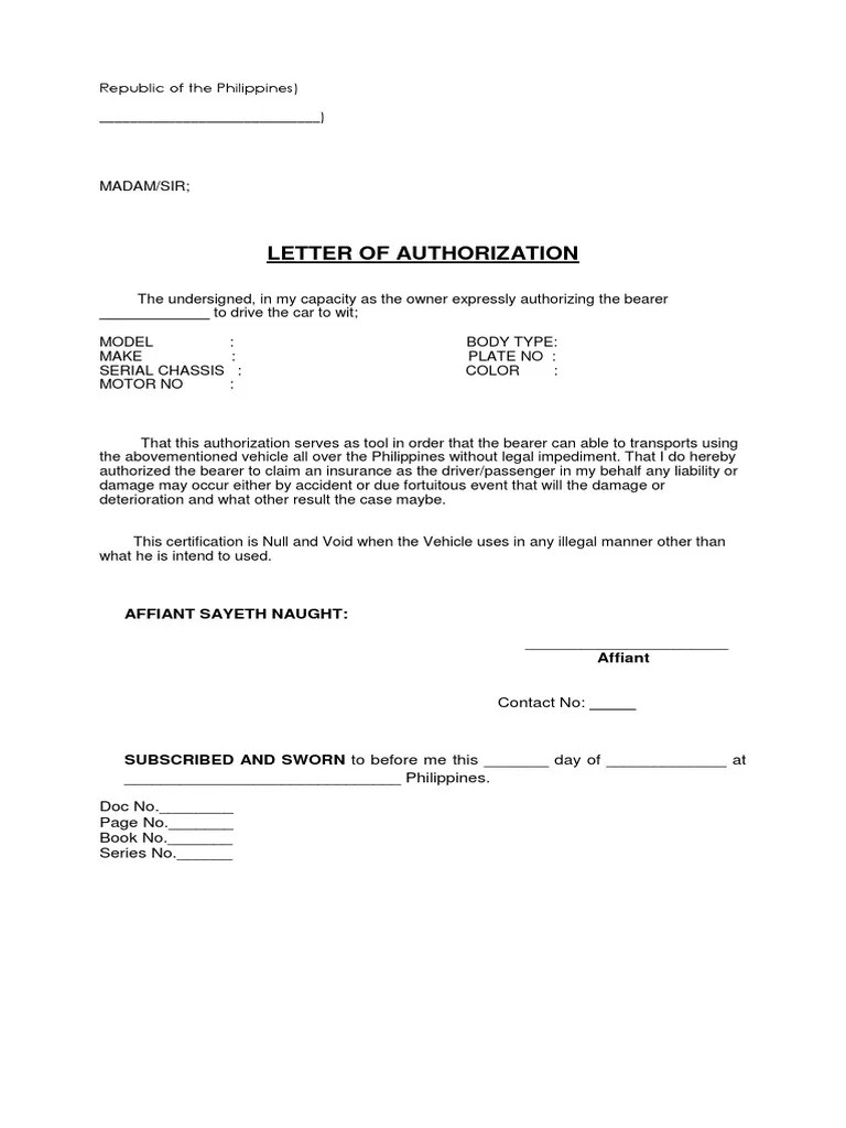 Authorization Letter PDF