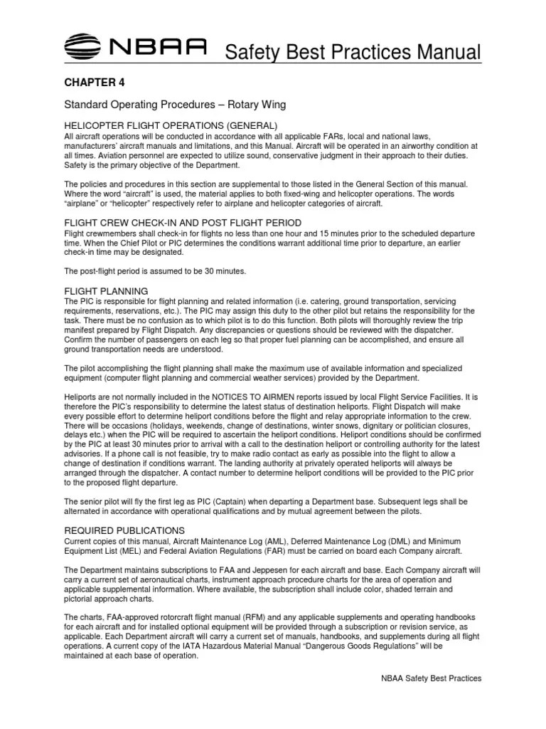 Safety Best Practices Manual Standard Operating Procedures Rotary