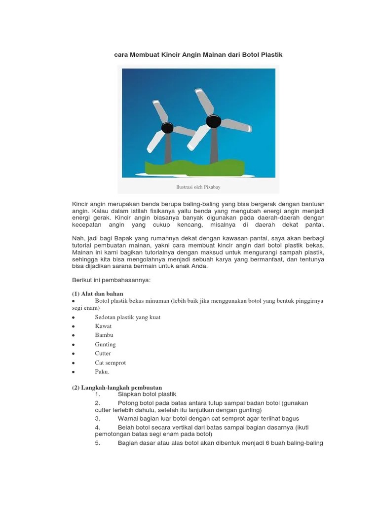 Alat Dan Bahan Apa Saja Untuk Membuat Kincir Angin - BLENDER KITA