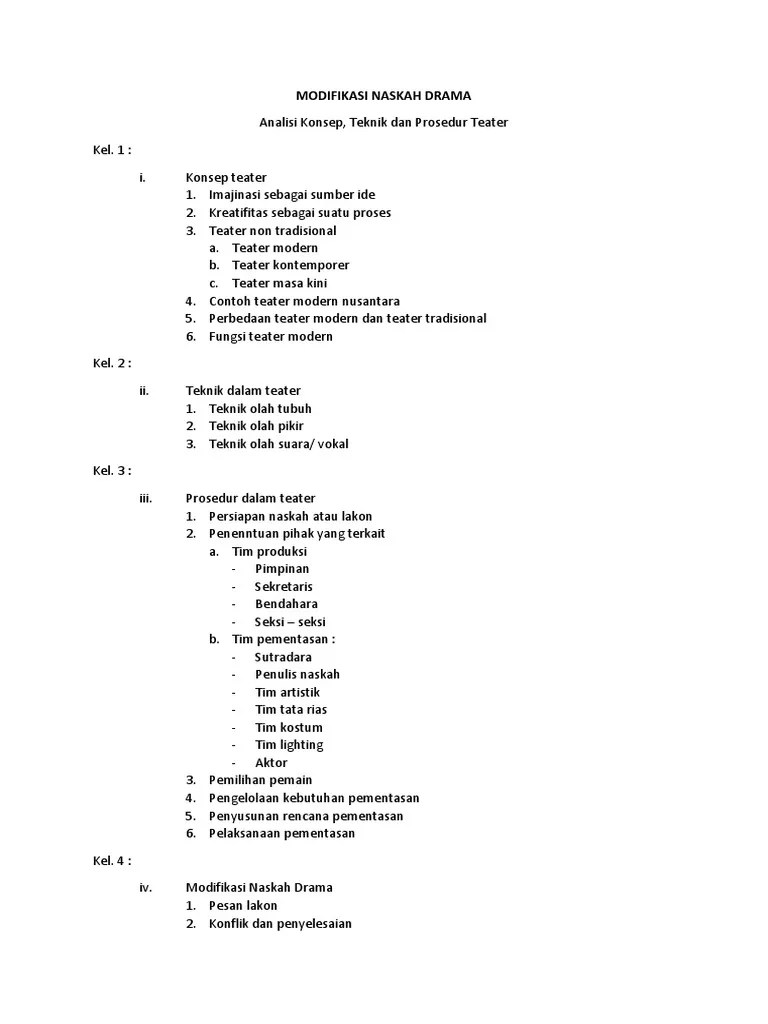 Contoh Naskah Teater Modern - Mosaicone