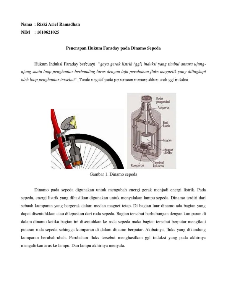 Perubahan Energi Pada Dinamo Sepeda – Sketsa