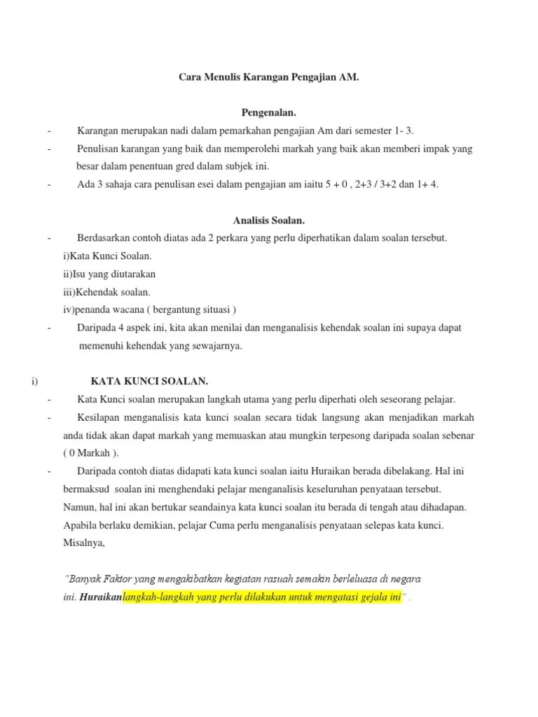 Kesimpulannya,pihak kerajaan perlu membanteras rasuah sehingga ke penghujungnya. Contoh Esei Pengajian Am Ziondsx