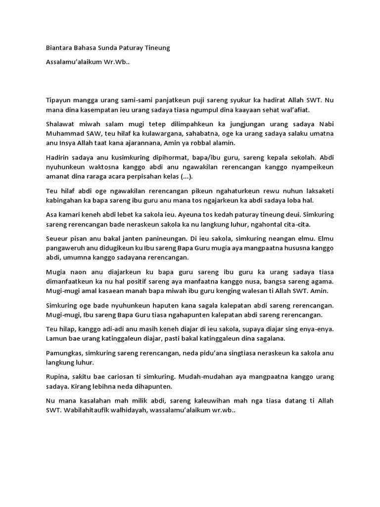 Pidato Bahasa Sunda Paturay Tineung Kelas 9 – Pigura