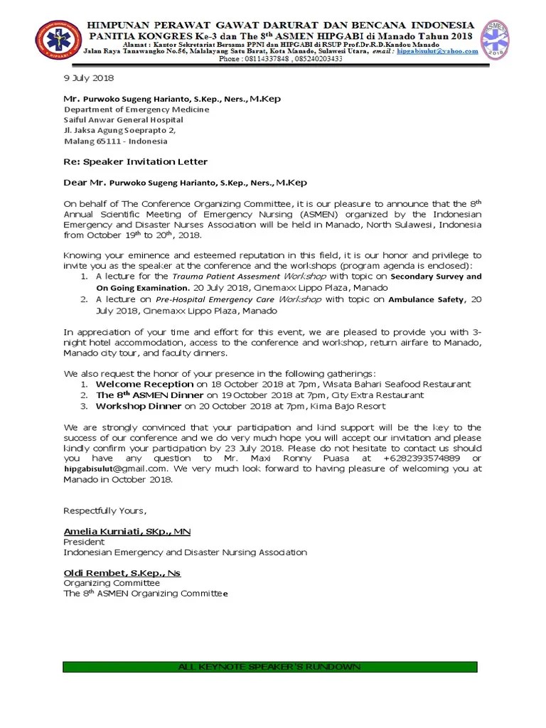 Speaker Invitation Letter Template Get Free Templates