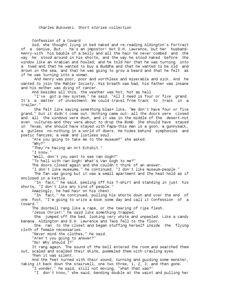 Bukowski Charles Short Stories PDF