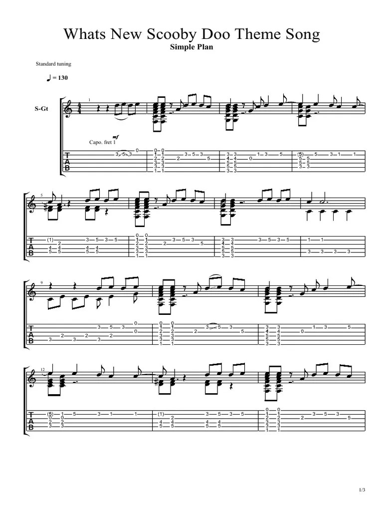 Whats New Scooby Doo Theme Song String Instruments Guitar Family