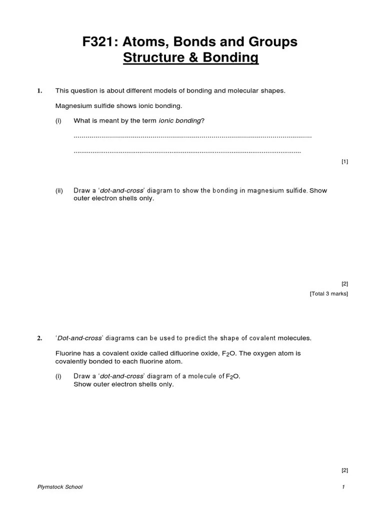 Worksheet of Amount of Substance | PDF | Chemical Bond | Covalent Bond