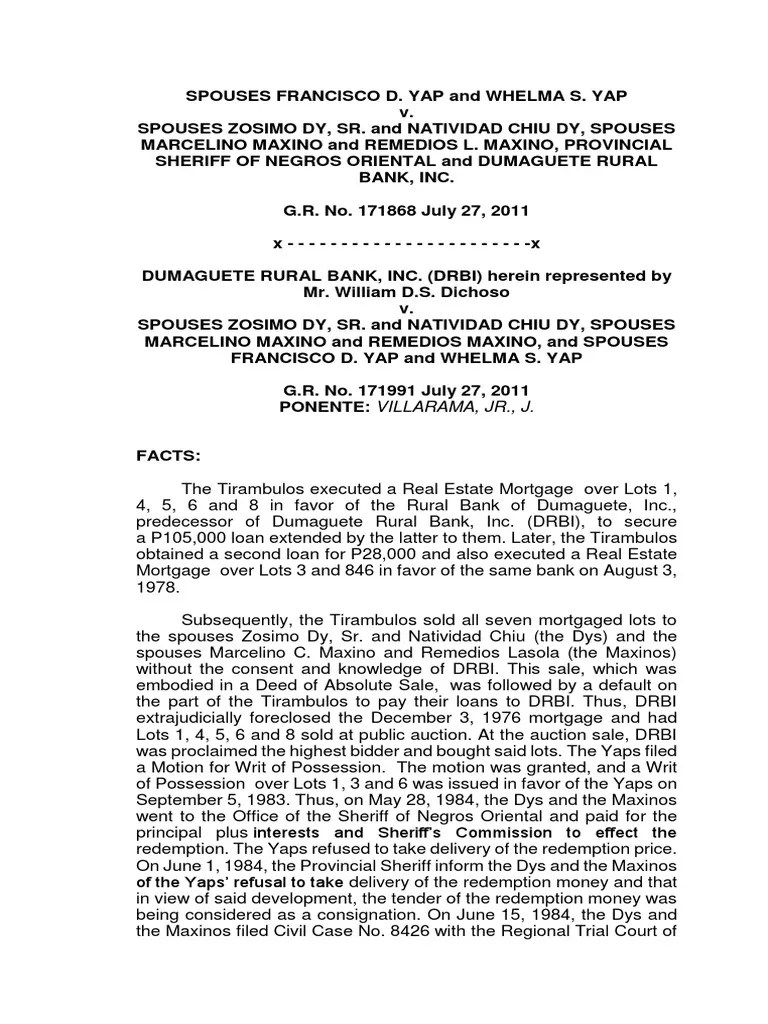 Supreme Court Rules that Redemption Payment Made to Sheriff's Office