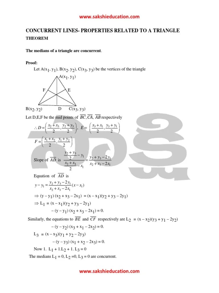 03 05 Concurrent Lines Line (Geometry) Triangle