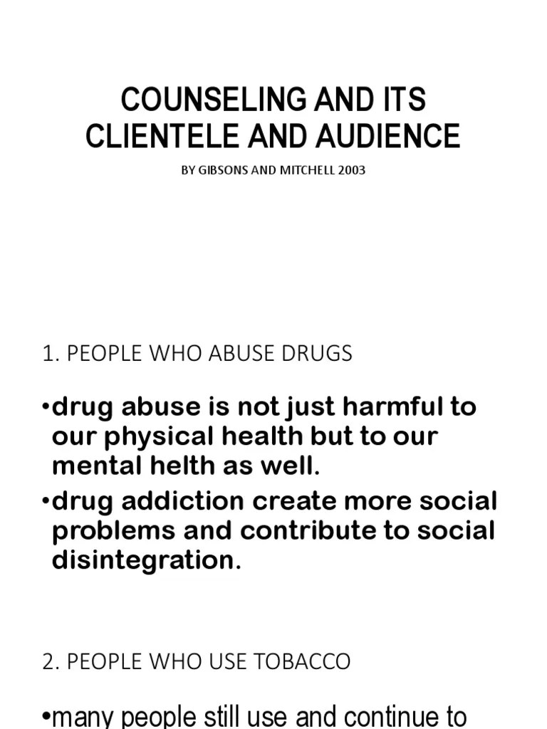 Counseling and Its Clientele and Audience PDF