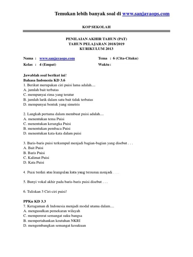 Puisi Lama Indonesia Disebut Dengan