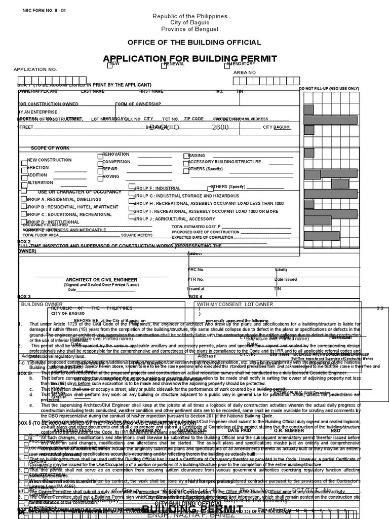Application for Building Permit (for building permit).doc Specification (Technical Standard