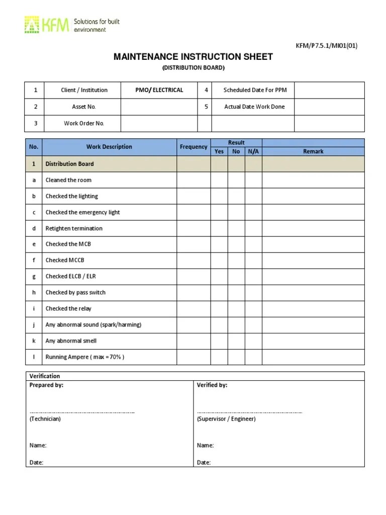 Electrical Checklist All Transformer Capacitor Free 30day Trial