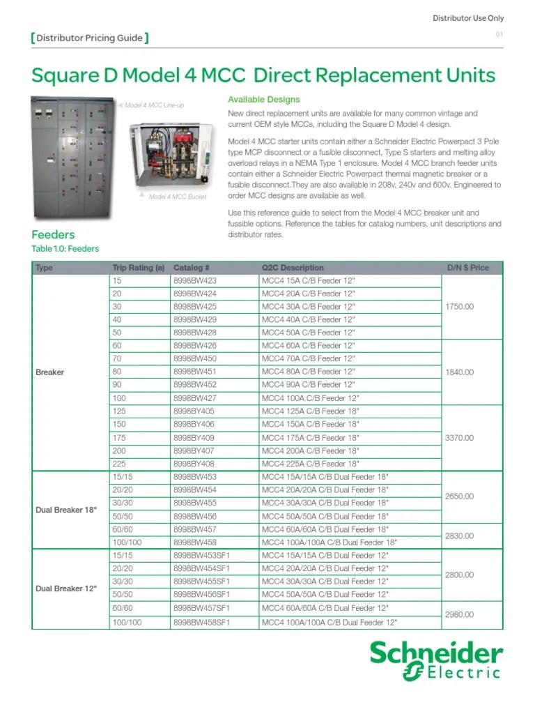 Model 4 Mcc Buckets_d Selector Guide Schneider Price