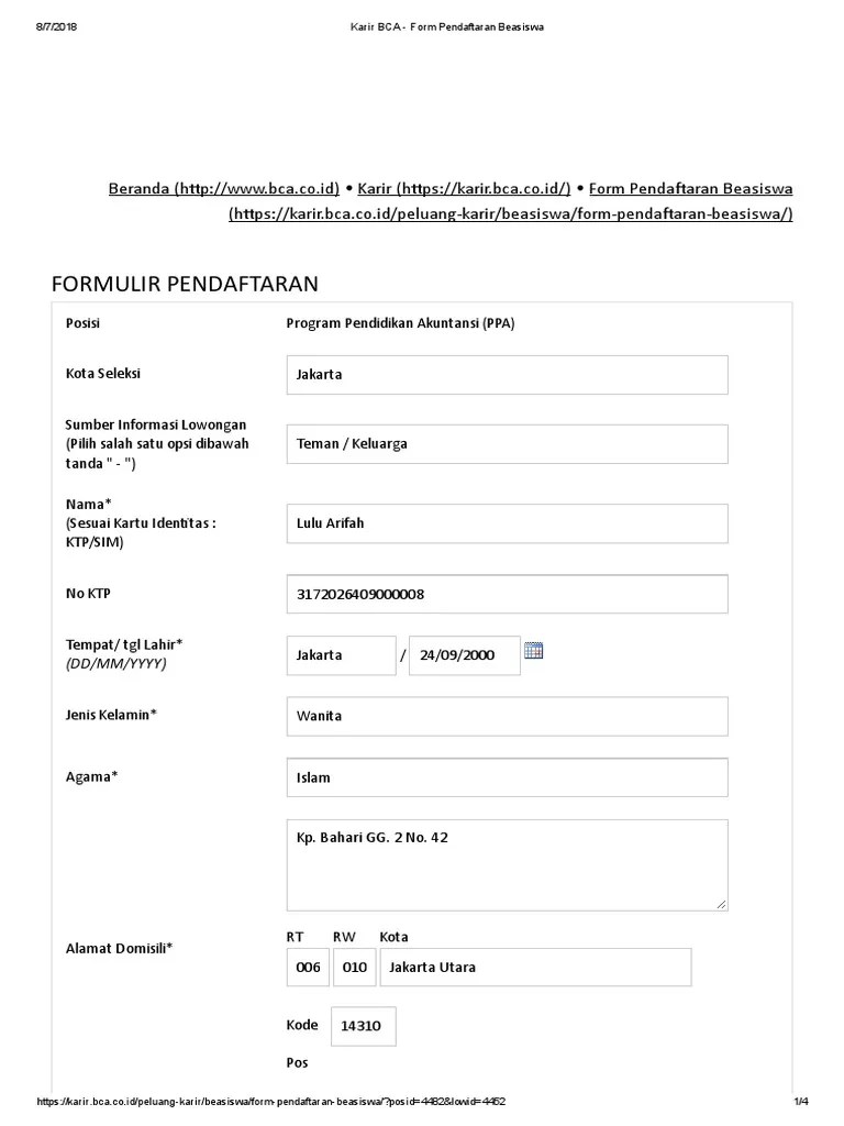 Pendaftaran Ppa Bca 2019 Kompas Sekolah