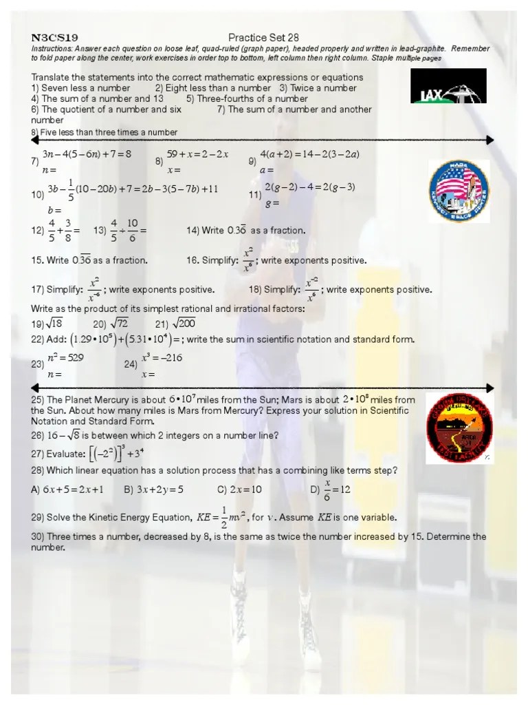 8) Five Less Than Three Times A Number: Iple Pages | PDF | Numbers