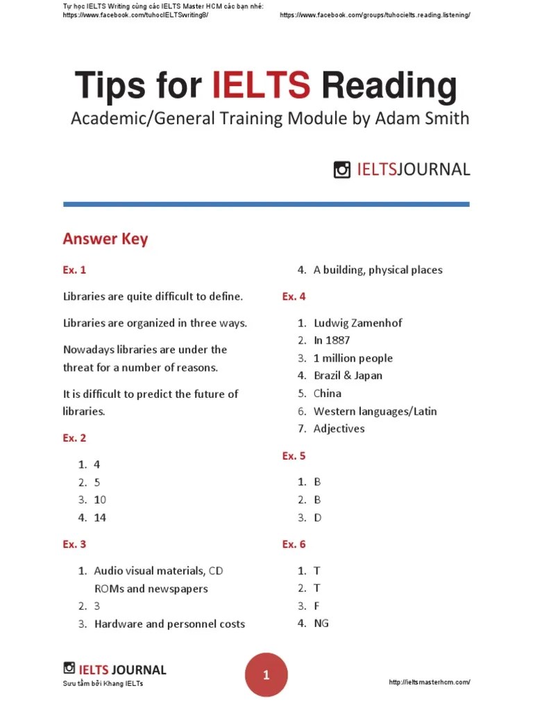 Ielts Journal Tips For IELTS Reading Academic General Training Module