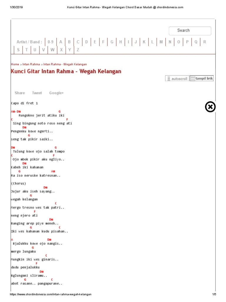 Chord Gitar Lagu Demy Kelangan Kunci Lagu Terlengkap Chord Demy kunci gitar demy kelangan