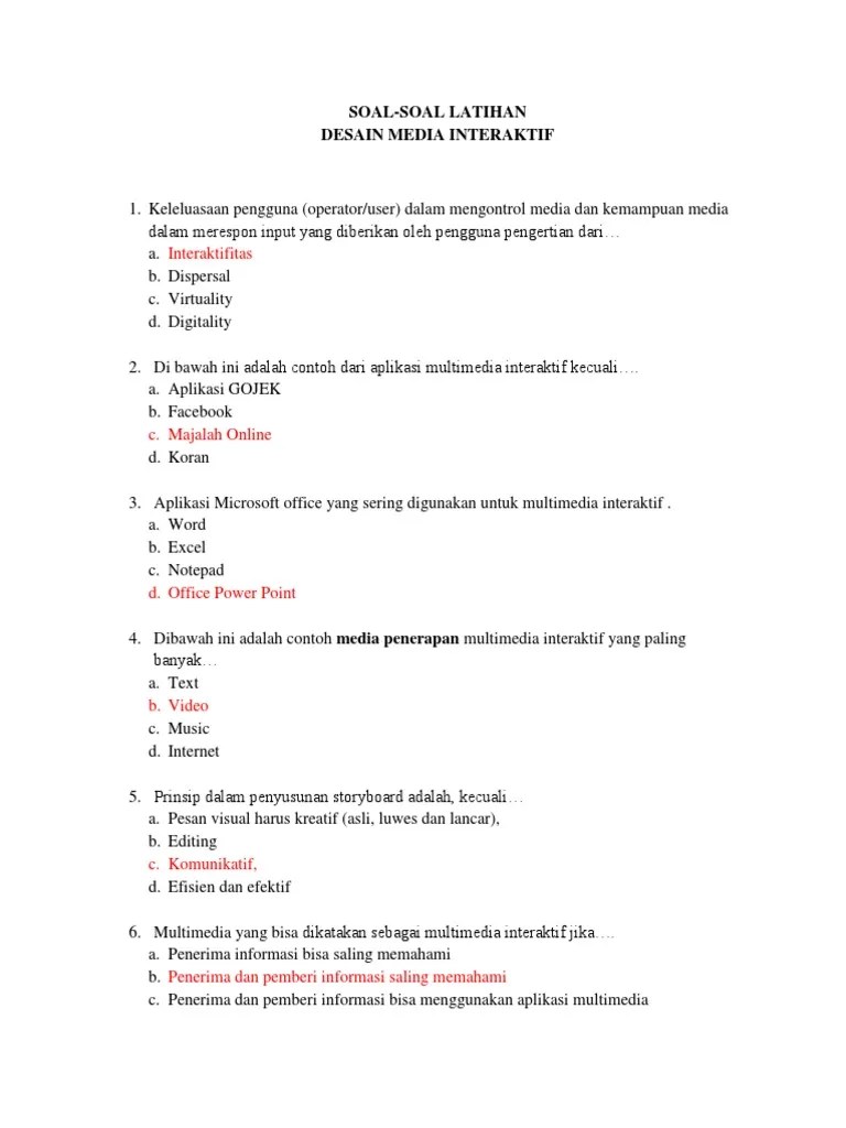 Contoh Soal Desain Multimedia Interaktif