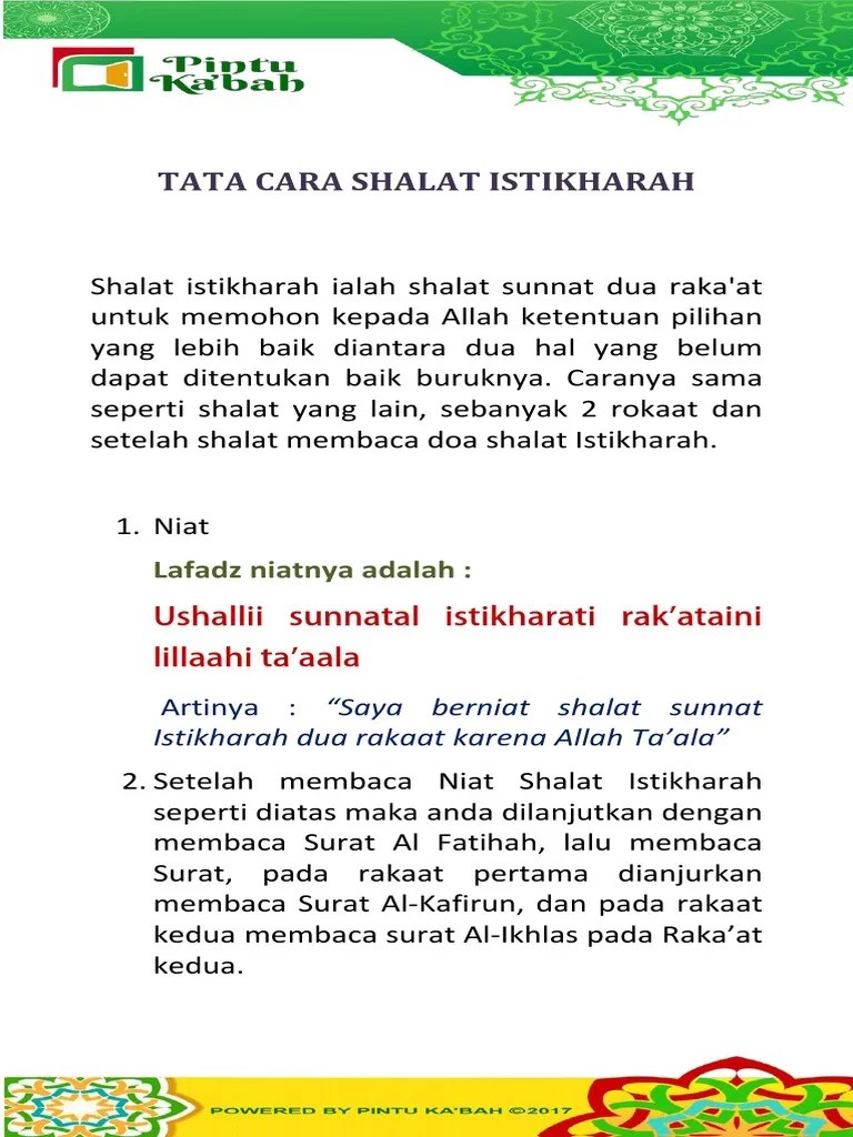 Shalat Istikharah Artinya