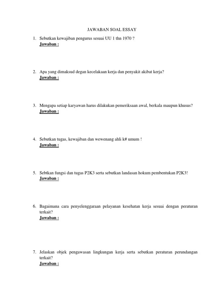 Contoh Soal Dan Jawaban K3 Jawaban Buku