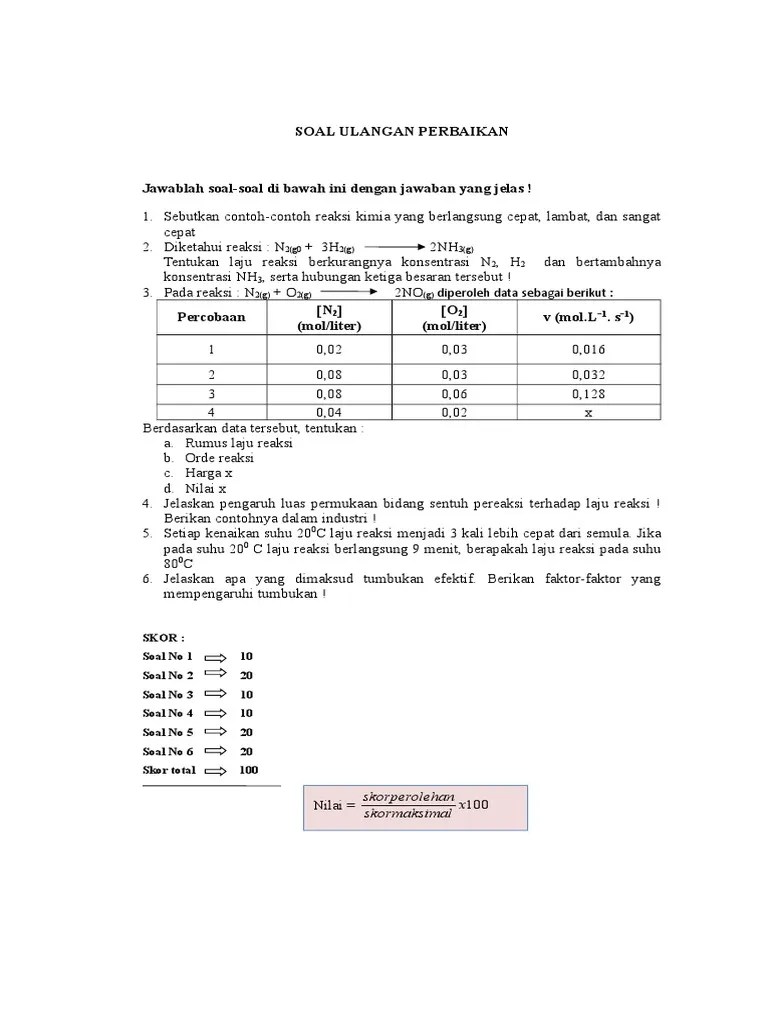 Perbaikan Soal Ulangan Helmi Kediris