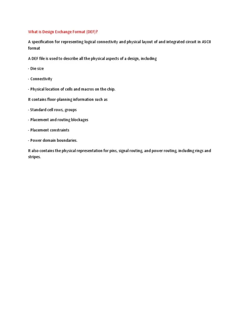 What Is Design Exchange Format PDF