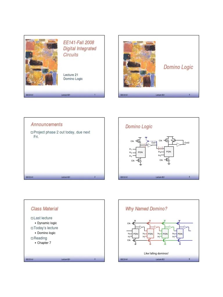 EE141 Fall 2008 Digital Integrated Circuits PDF Logic Gate