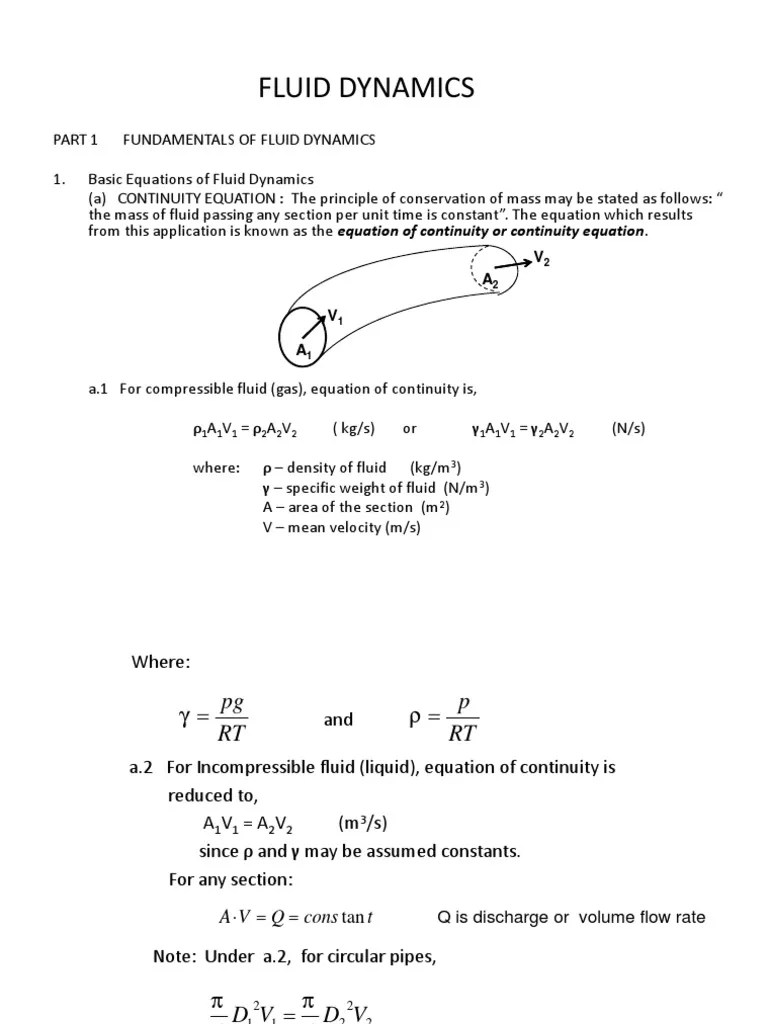 Part I Fundamentals of Fluid Dynamics PDF Fluid Dynamics Pressure