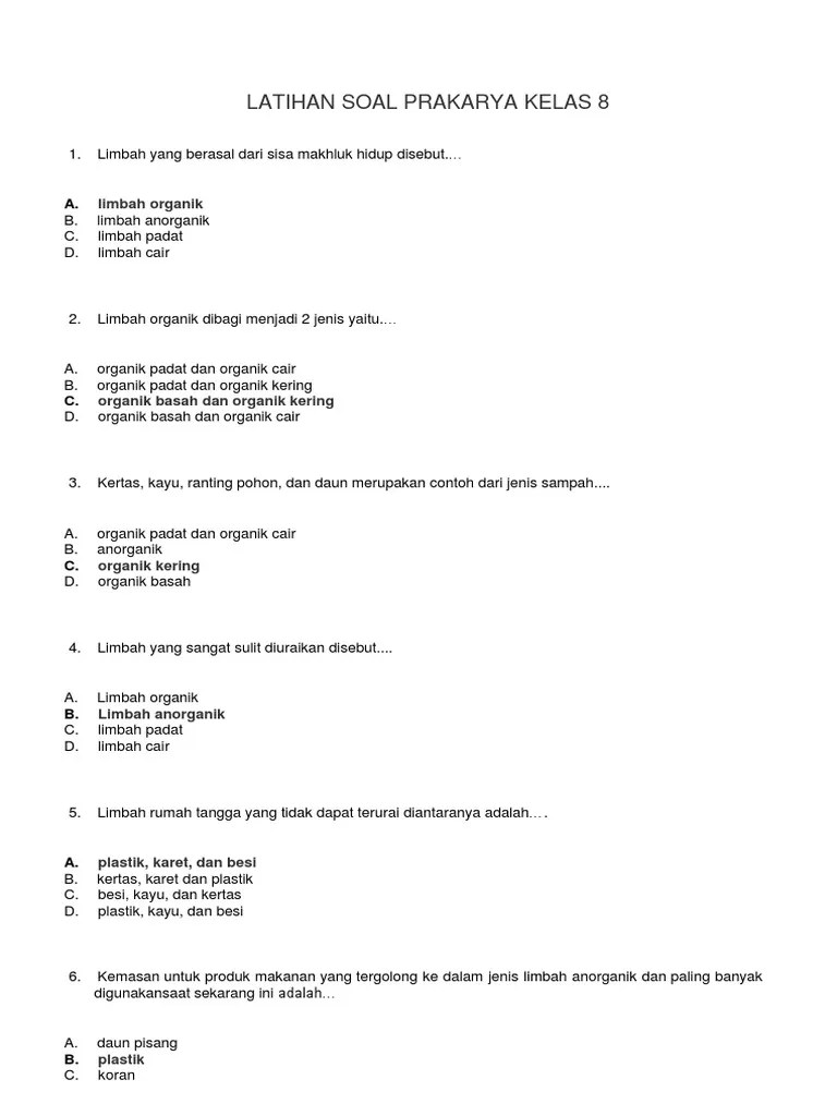 Uts 2 Prakarya Kelas 8 | PDF