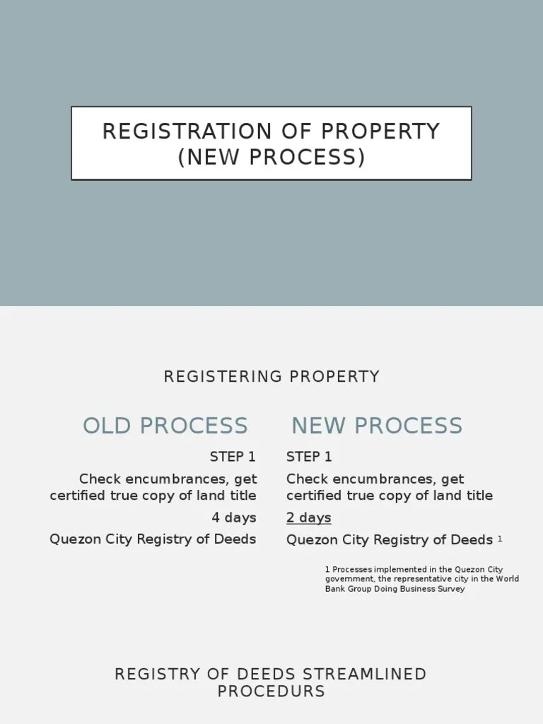 Registration of Property (New Process) PDF Deed Title (Property)
