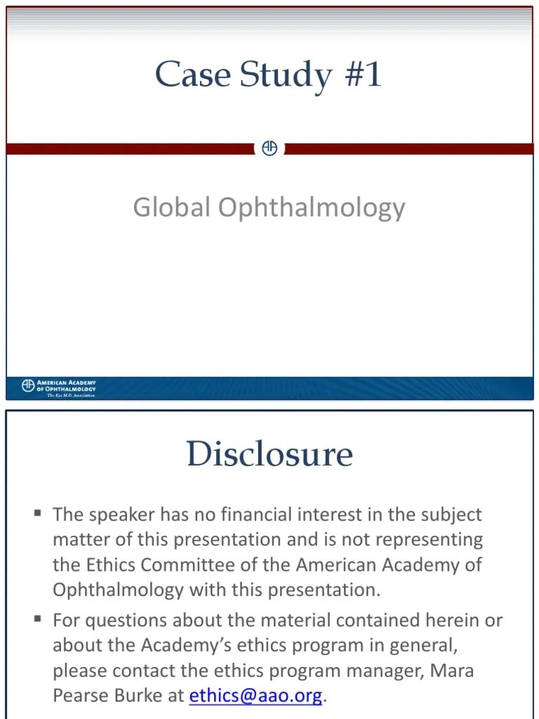 Presentation Global Ophthalmology Case Study PDF Ophthalmology