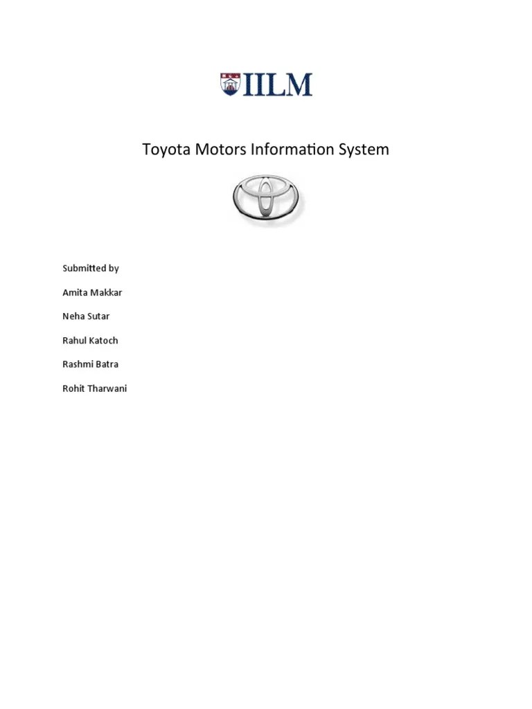 Toyota Motors Information System