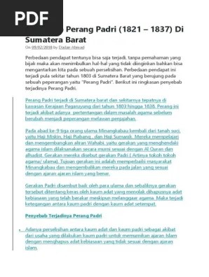 Penyebab Perang Padri | PDF