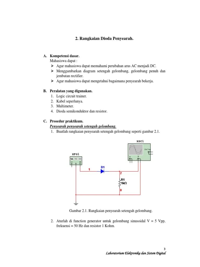 Bab 2 Rangkaian Dioda Penyearah | PDF