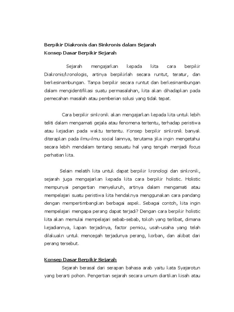 Berpikir Diakronis Dan Sinkronis Dalam Sejarah | PDF