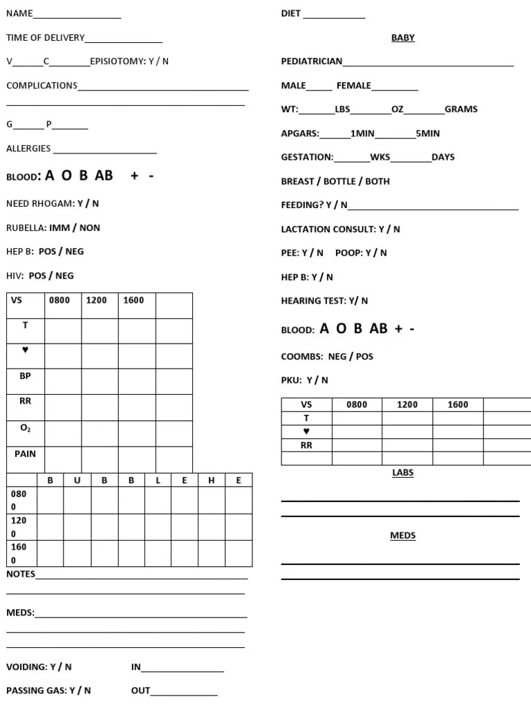 Postpartum Report Sheet Puberty Human Life Stages