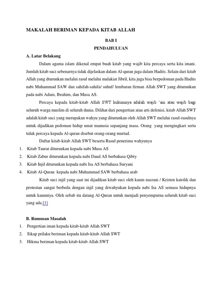 Makalah Kitab Zabur Doc - Contoh Makalah