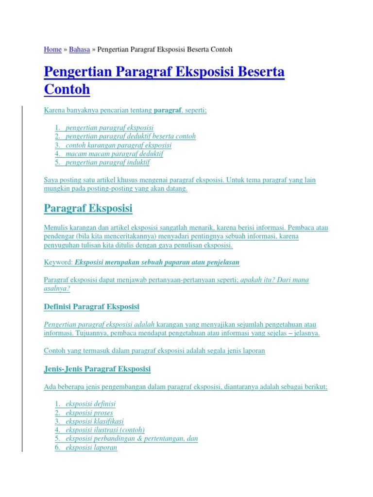 Jenis Jenis Teks Eksposisi Beserta Contohnya Aneka Contoh