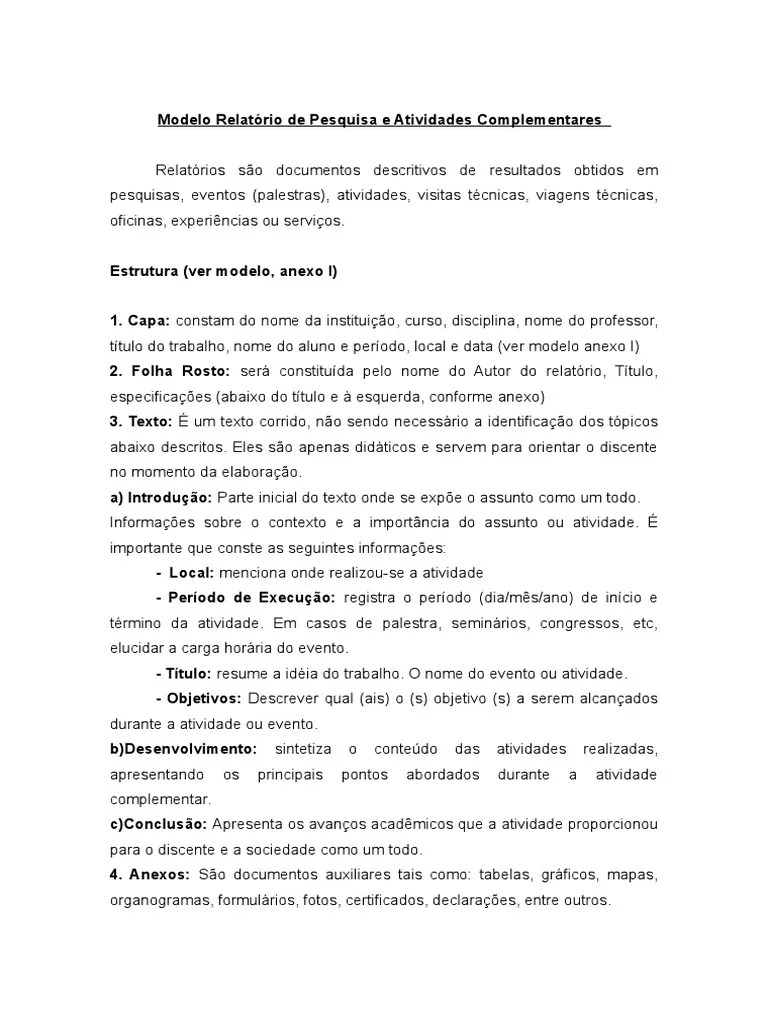 Modelo de Relatório Acadêmico